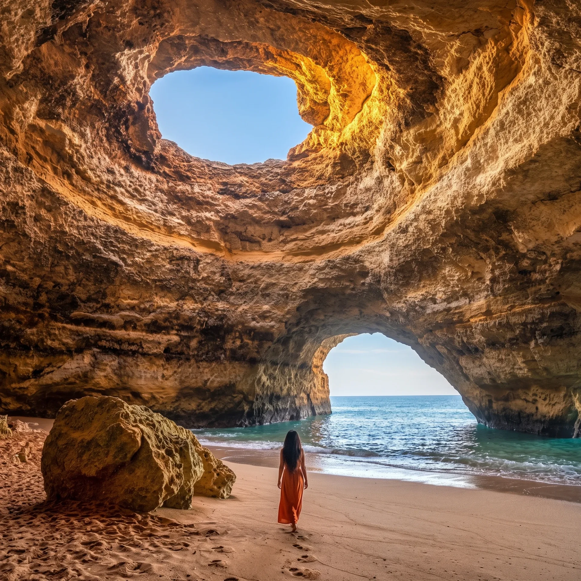 Gruta natural na costa portuguesa
